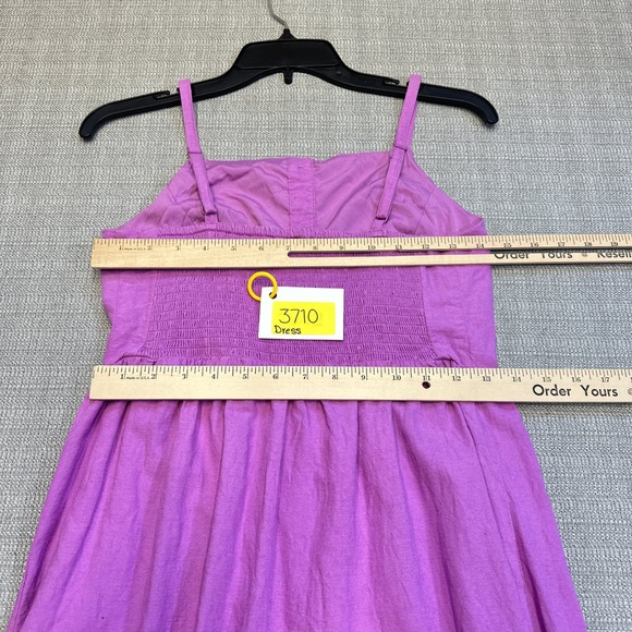 Boho Lilac Eyelet Midi‎ Sundress Small Button Spaghetti Strap Summer Festival - Picture 7 of 11